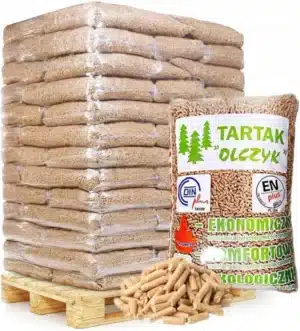 Pellet drzewny OLCZYK ENplus A1 6 mm – paleta 975 kg (65 × 15 kg)